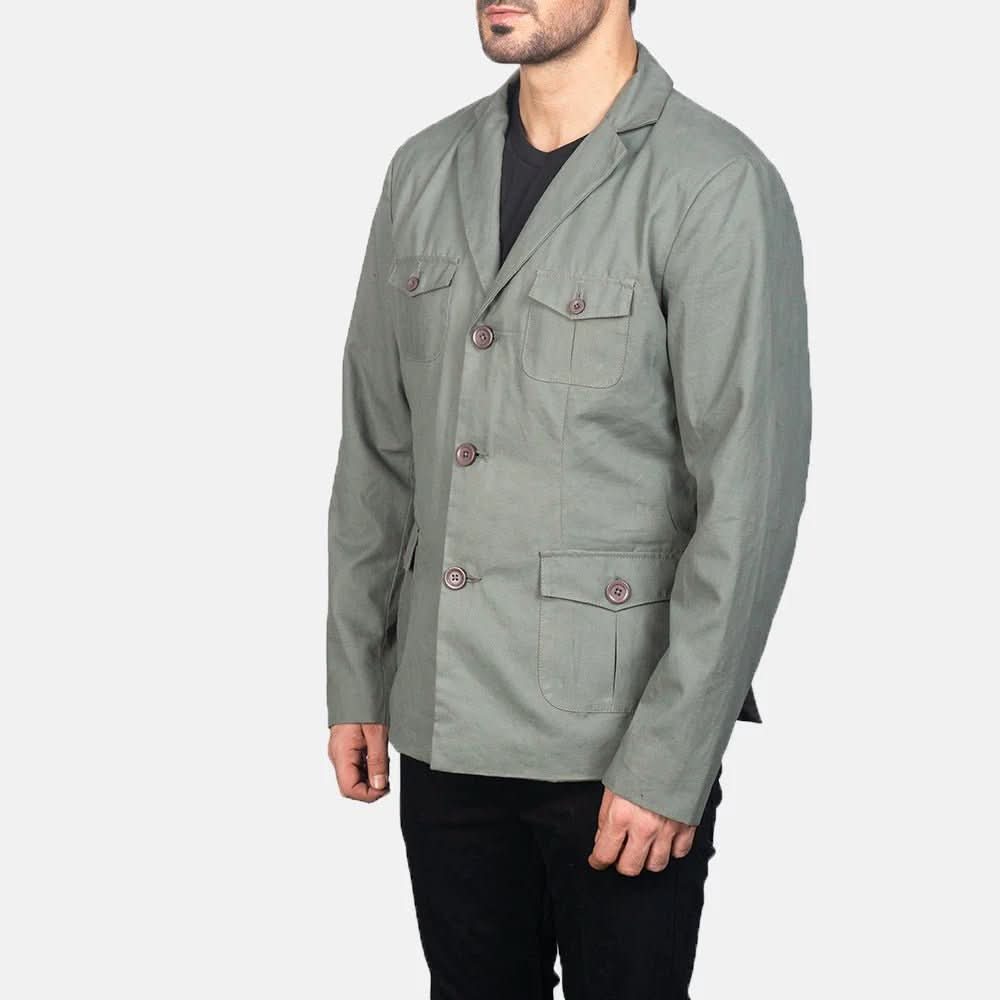 Kajetan Grey Safari Jacket - Leather Clan