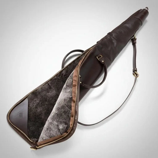Leather Shotgun Case Dark Brown - Leather Clan