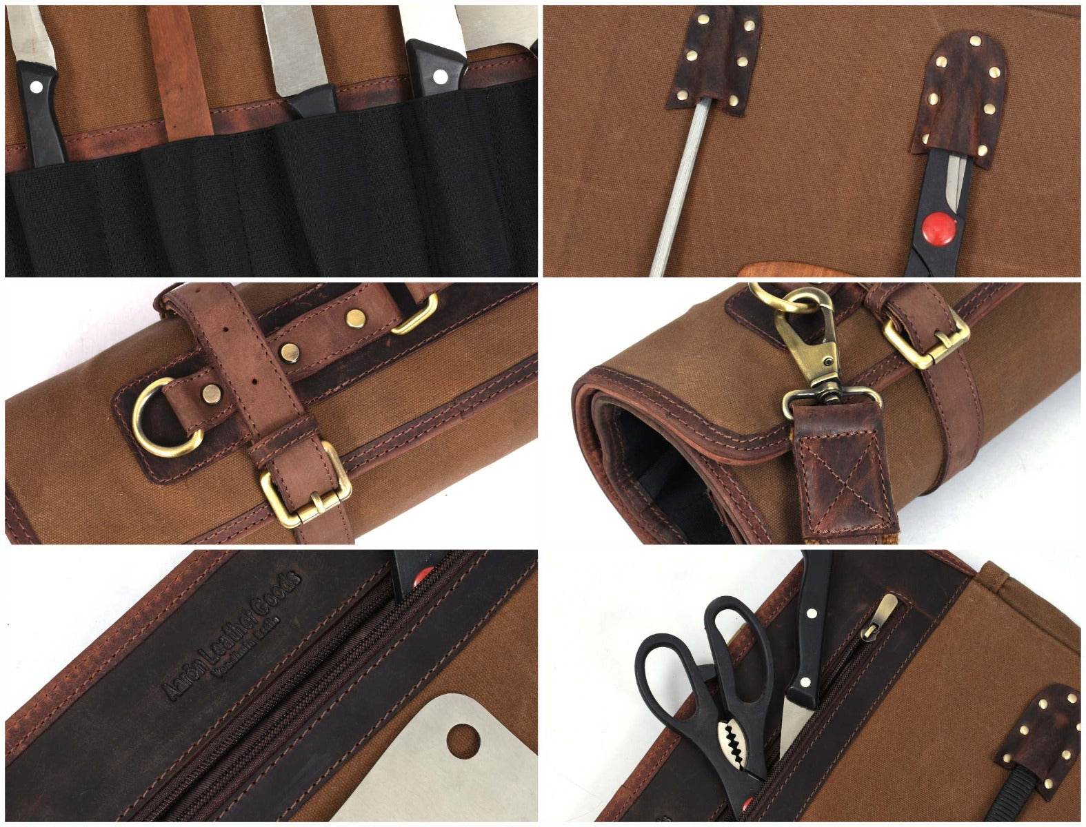 Tuscania Leather Knife Roll