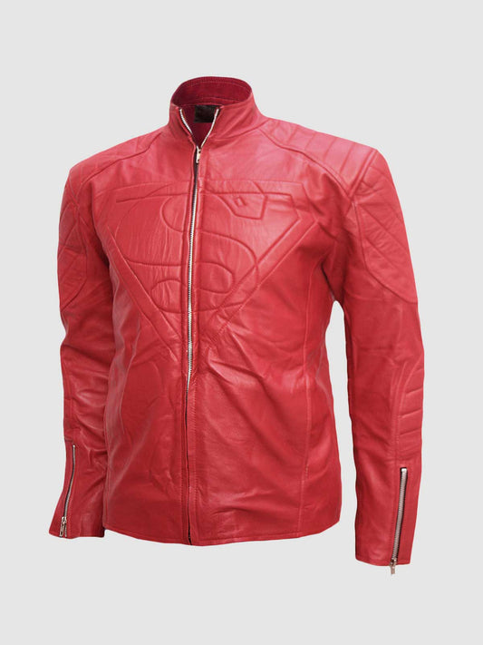 Red Biker Leather Jacket – Motorcycle Casual Style