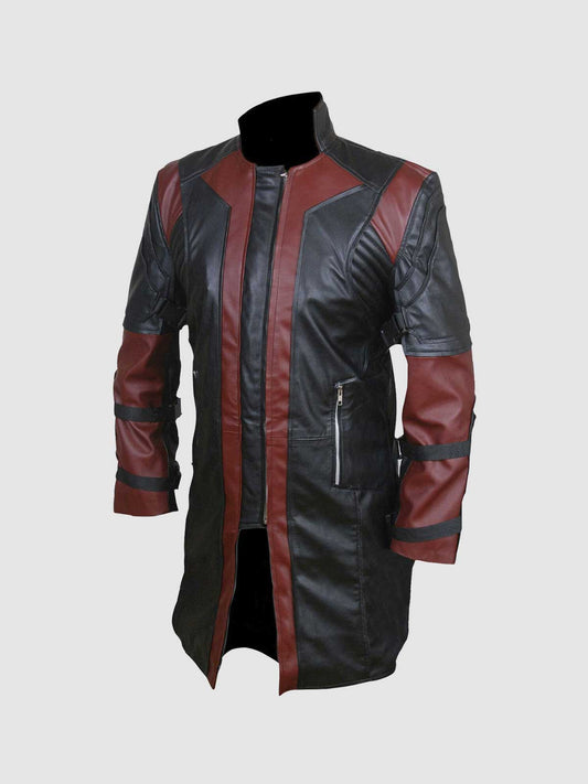 Men's Black Leather Coat – Classic Celebrity Style