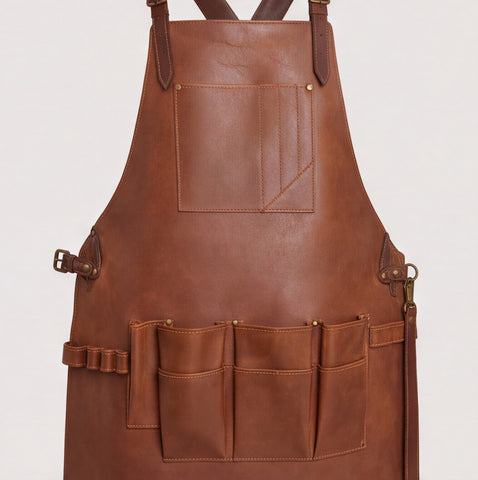 8 Pocket Leather Barber Apron