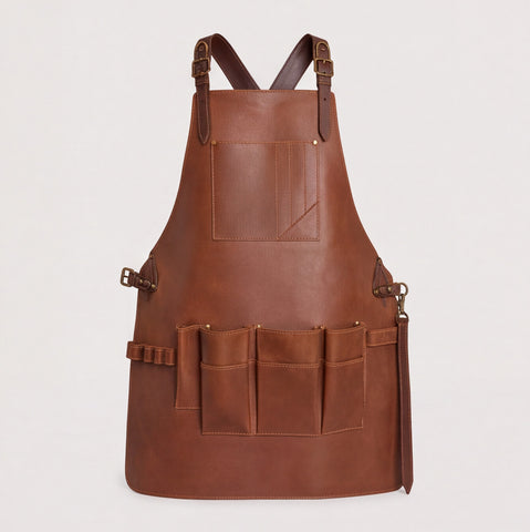 8 Pocket Leather Barber Apron