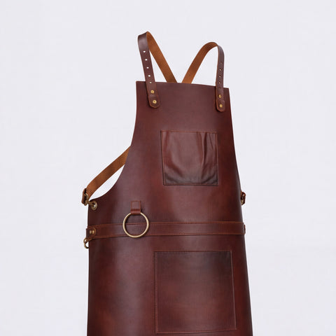 Full Grain Tan Brown Woodworking Leather Apron