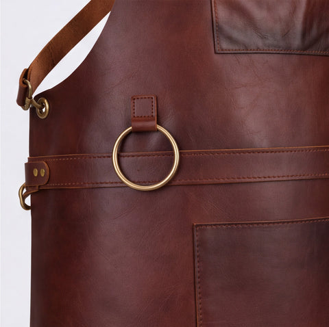 Full Grain Tan Brown Woodworking Leather Apron