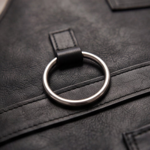 Full Grain Black Leather Woodworking Apron