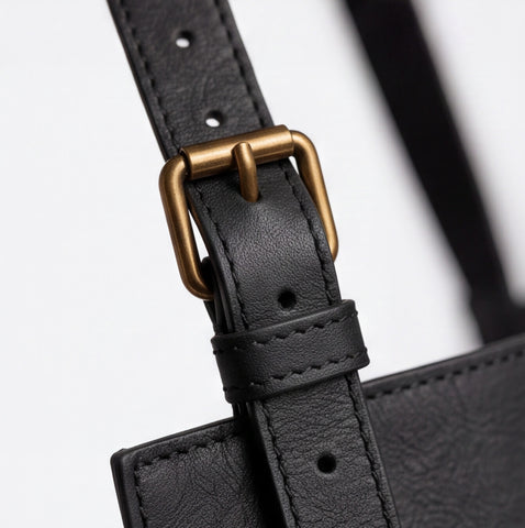Black Double Pocket Barber Leather Apron