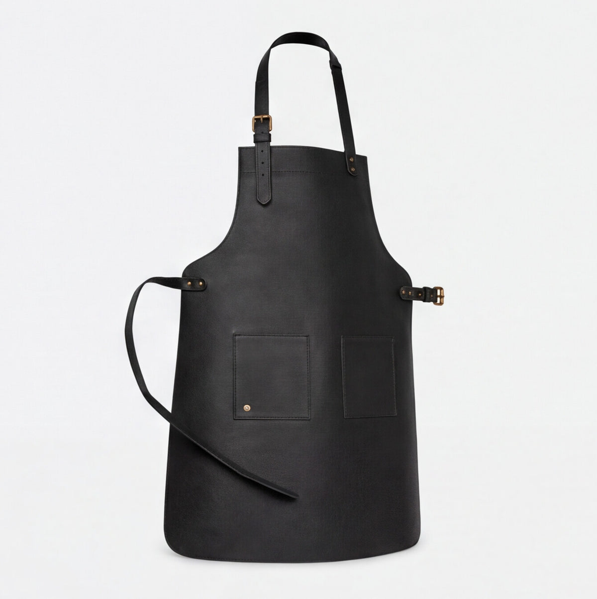 Black Double Pocket Barber Leather Apron
