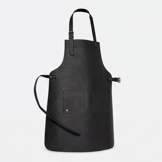Black Double Pocket Barber Leather Apron