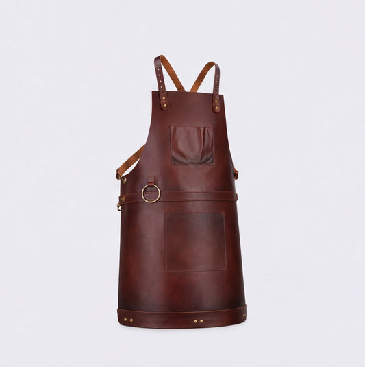 Full Grain Tan Brown Woodworking Leather Apron