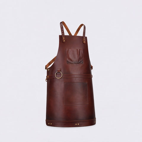 Full Grain Tan Brown Woodworking Leather Apron