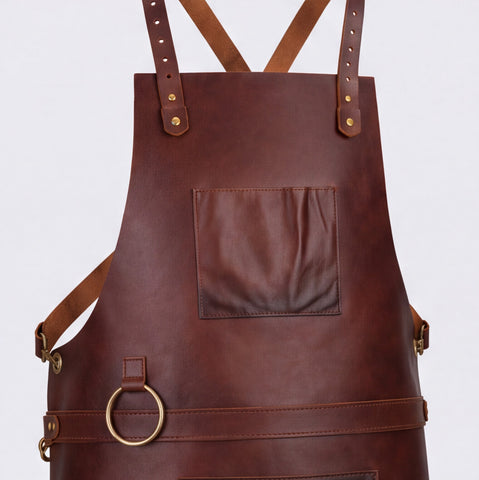Full Grain Tan Brown Woodworking Leather Apron