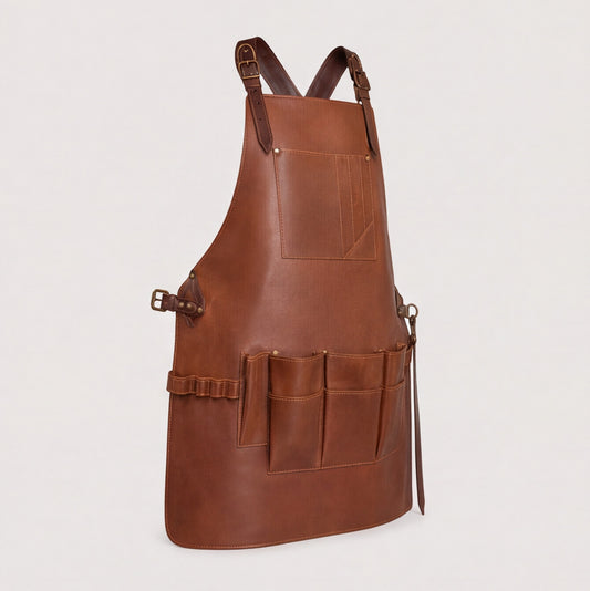 8 Pocket Leather Barber Apron