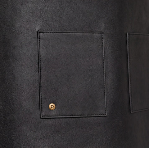 Black Double Pocket Barber Leather Apron