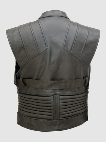 Men's Biker Leather Vest | Motorcycle Casual Style