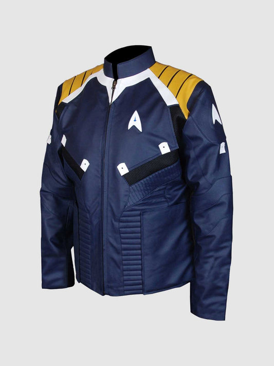 Men's Blue Biker Leather Jacket – Motorcycle Celebrity Style