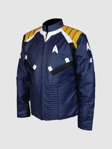 Men's Blue Biker Leather Jacket | Motorcycle Celebrity Style