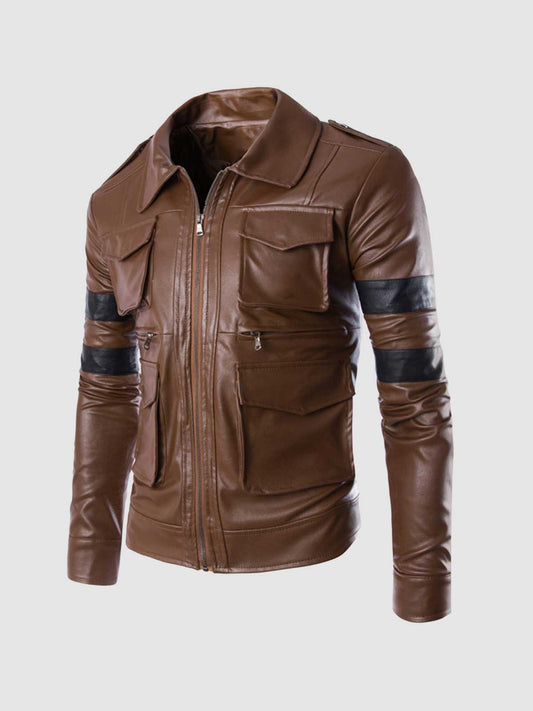 Men's Black Leather Jacket – Classic Casual Style