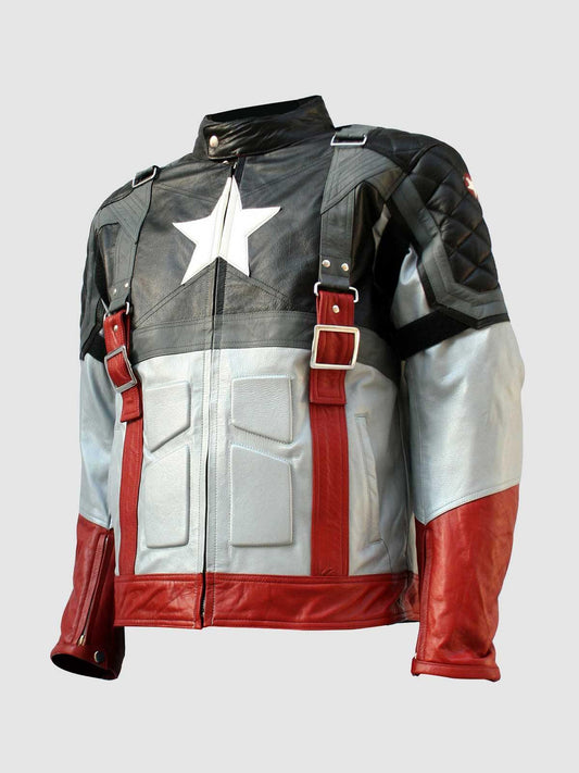 Men's Black & Grey Biker Leather Jacket – Motorcycle Casual Style