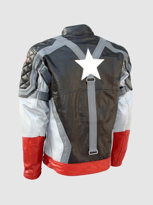 Men's Black & Grey Biker Leather Jacket – Motorcycle Casual Style