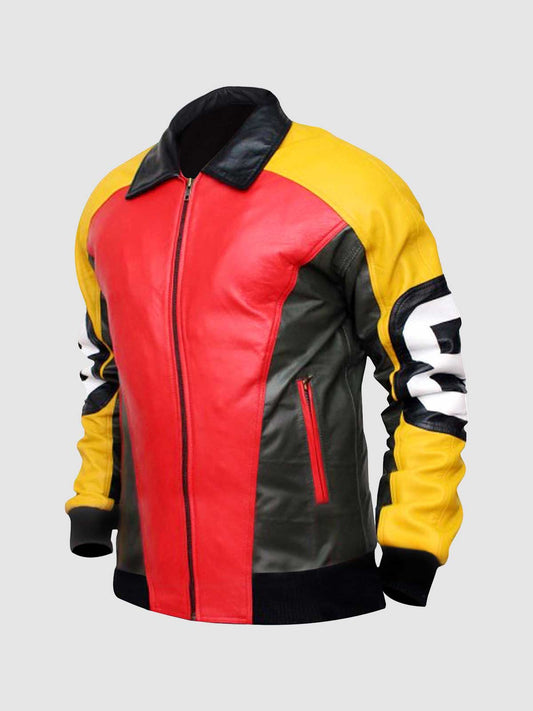 Men's Bomber Leather Jacket – Casual Streetwear Style