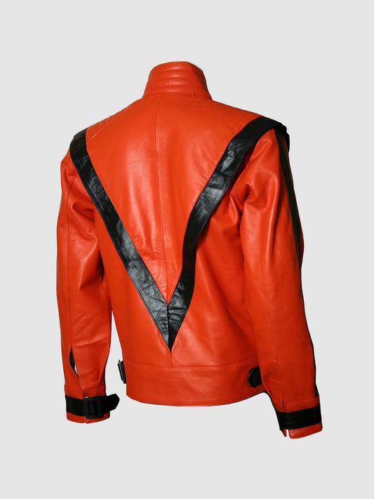 Men's Orange Leather Jacket – Classic Casual Style