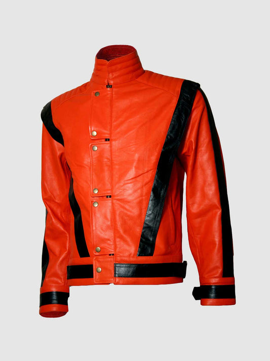 Men's Orange Leather Jacket – Classic Casual Style