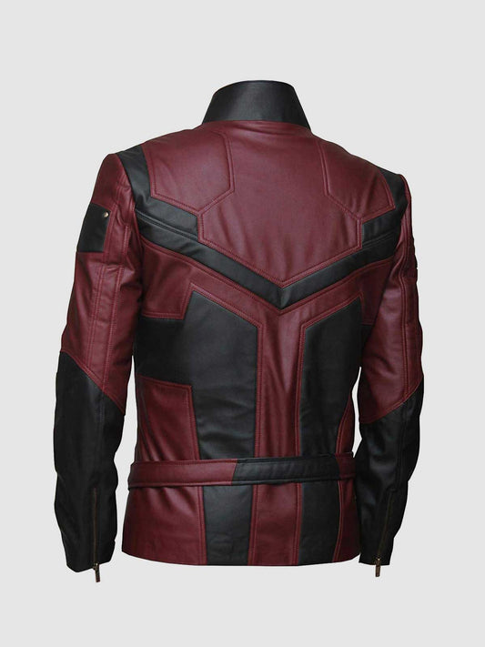 Men's Maroon & Black Cafe Racer Leather Jacket – Moto Casual Style