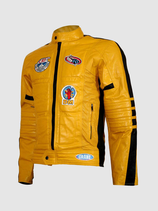 Men's Yellow Biker Leather Jacket – Motorcycle Casual Style