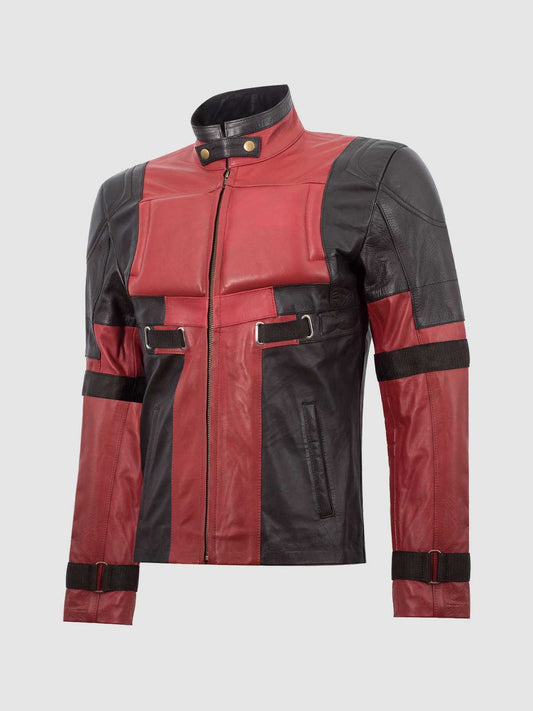 Men's Black & Red Biker Leather Jacket – Motorcycle Casual Style