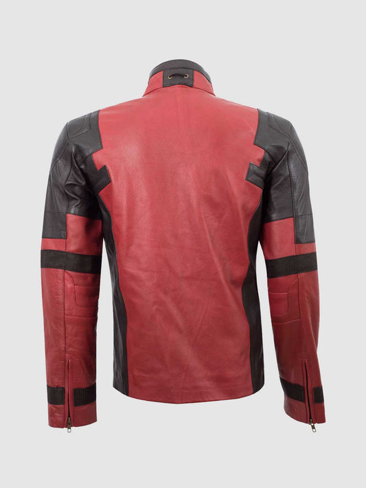 Men's Black & Red Biker Leather Jacket – Motorcycle Casual Style