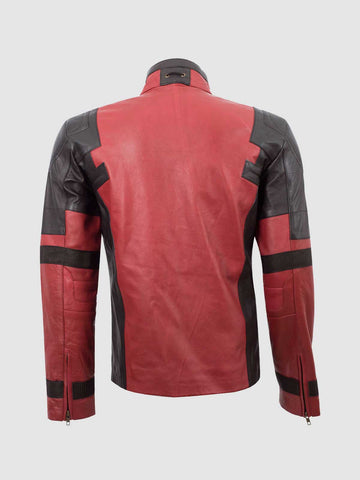 Men's Black & Red Biker Leather Jacket | Motorcycle Style