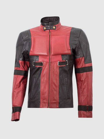 Men's Black & Red Biker Leather Jacket | Motorcycle Style