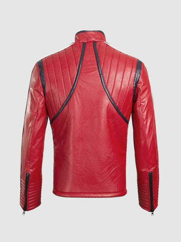 Red Biker Leather Jacket – Motorcycle Casual Style