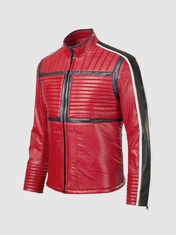 Red Biker Leather Jacket – Motorcycle Casual Style
