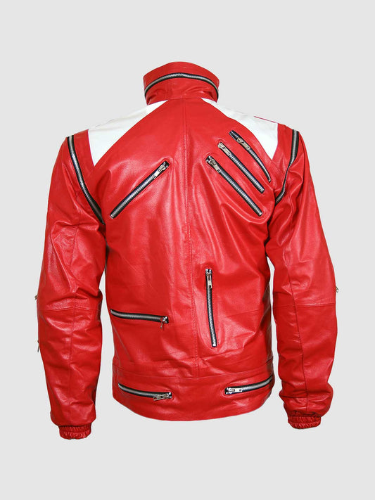 Men's Red Leather Jacket – Classic Casual Style