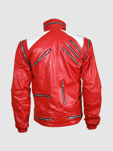 Men's Red Leather Jacket â€“ Classic Casual Style