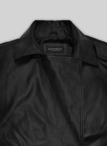 Renee Zellweger Leather Long Coat