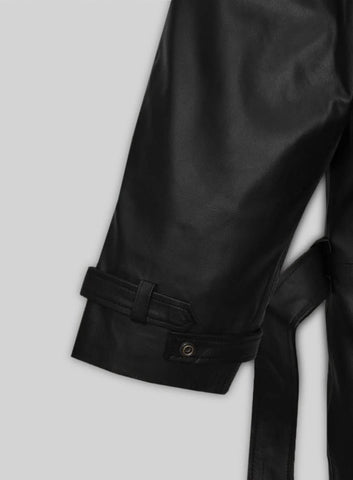 Renee Zellweger Leather Long Coat