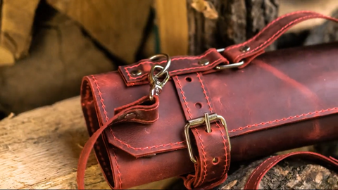 Kitchen Accessories Leather Chef Knife Roll