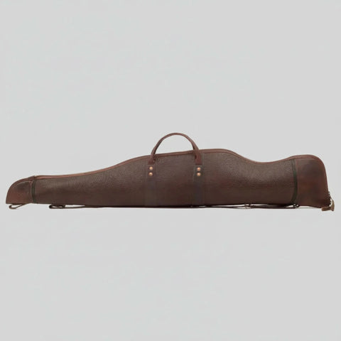 White Wing Leather Dark Brown Hunting Rifle Case - Leather Clan