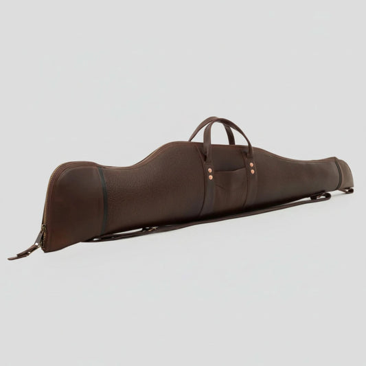 White Wing Leather Dark Brown Hunting Rifle Case - Leather Clan