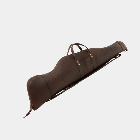 White Wing Leather Dark Brown Hunting Rifle Case - Leather Clan