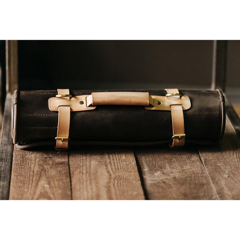 Waxed Canvas and Leather Chef Knife Roll