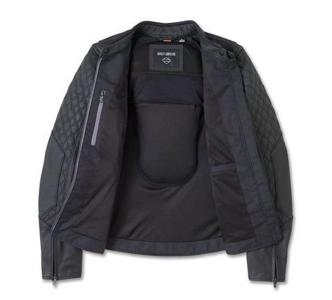 Women's Willie G Skull Graphic Leather Riding Jacket - Leather Clan