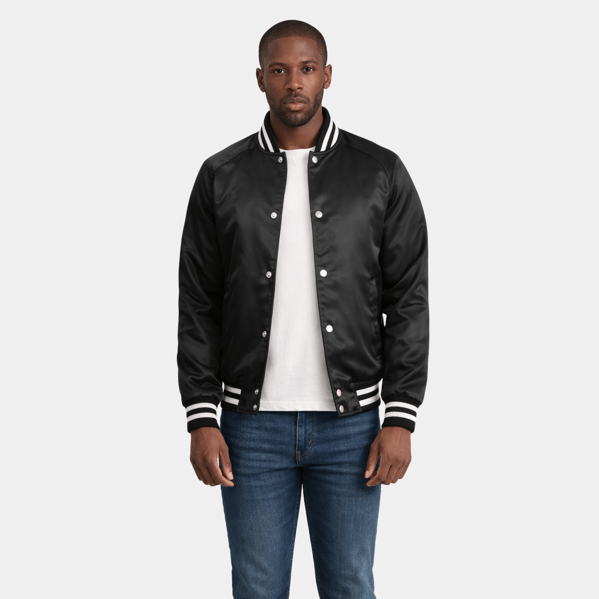 Xander Black Varsity Jacket - Leather Clan