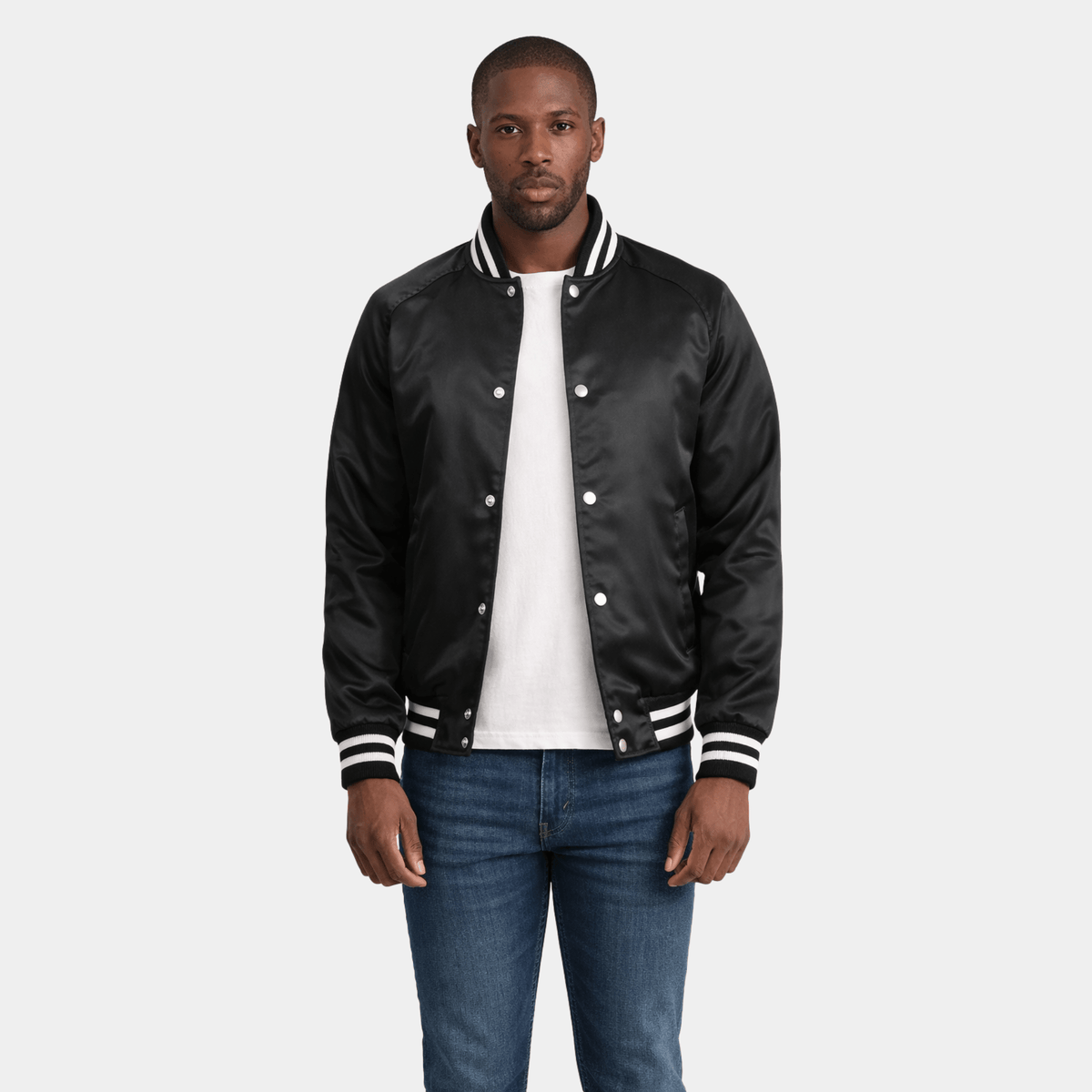 Xander Black Varsity Jacket - Leather Clan