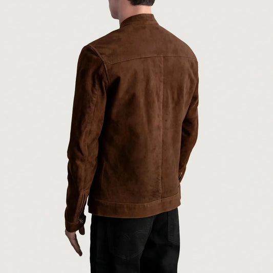 Zen Brown Suede Biker Jacket - Leather Clan